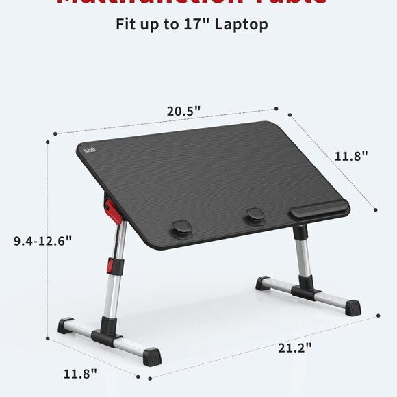 Laptop Desk Table, Adjustable Laptop Stand, Portable Lap Desks with Foldable Leg - Picture 2 of 6